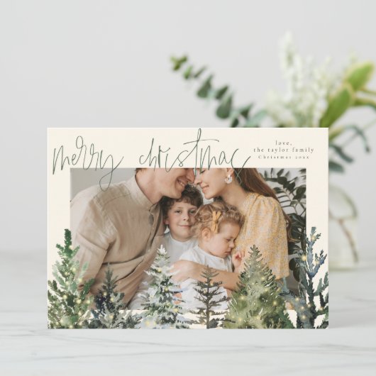 Carte de Noël simple Joyeux moderne (Debout devant)