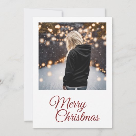 Carte de Noël simple Joyeux Photo (Devant)