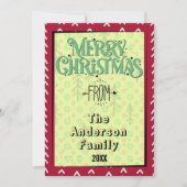 Carte de Noël simple moderne rouge non photo (Devant)