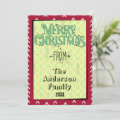 Carte de Noël simple moderne rouge non photo (Debout devant)