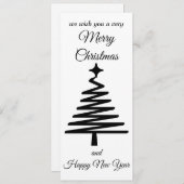 Carte de Noël simple noir et blanc (Devant / Derrière)