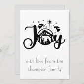 Carte de Noël simple noir et blanc (Devant / Derrière)