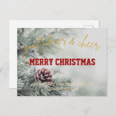 Carte de Noël simple Parties scintillant or (Devant / Derrière)