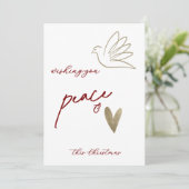 Carte de Noël simple Peace & Love Dove Photo (Debout devant)