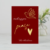 Carte de Noël simple Peace & Love Dove Photo (Debout devant)