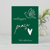 Carte de Noël simple Peace & Love Dove Photo (Debout devant)