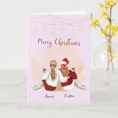 Carte de Noël simple personnalisée pour l'ami (Fleur jaune)