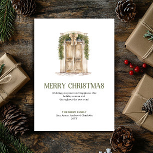 Carte de Noël simple pour porte avec palette neutr