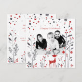 Carte de Noël simple Reindeer Family (Devant / Derrière)