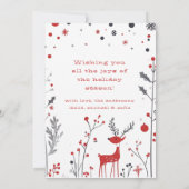 Carte de Noël simple Reindeer Family (Dos)