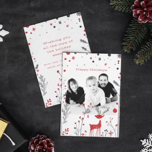 Carte de Noël simple Reindeer Family