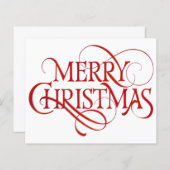 Carte de Noël simple rouge et blanc Budget (Devant / Derrière)