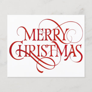 Carte de Noël simple rouge et blanc Budget