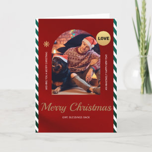 Carte de Noël simple type avec chien 5x7"