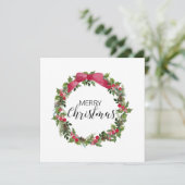 Carte de Noël simple Watercolor Pas de photo (Debout devant)