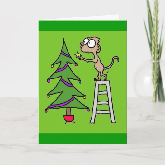 Carte de Noël singe (Devant)