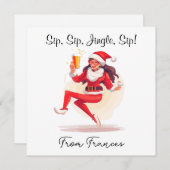 Carte de Noël Sip personnalisée (Devant / Derrière)