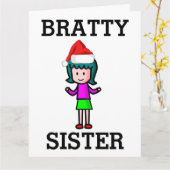 CARTE DE NOËL SISTER FUNNY BRAT (Fleur jaune)
