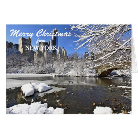 Carte de Noël Skyline de New York Central Park (Devant horizontal)