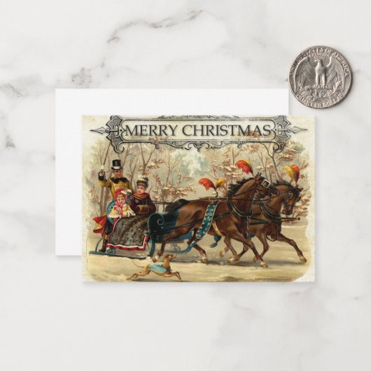 Carte de Noël - Sleigh (Devant/Arrière en situation)