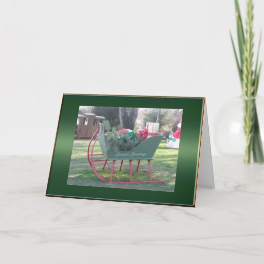 Carte de Noël Sleigh et Cadeaux (Devant)