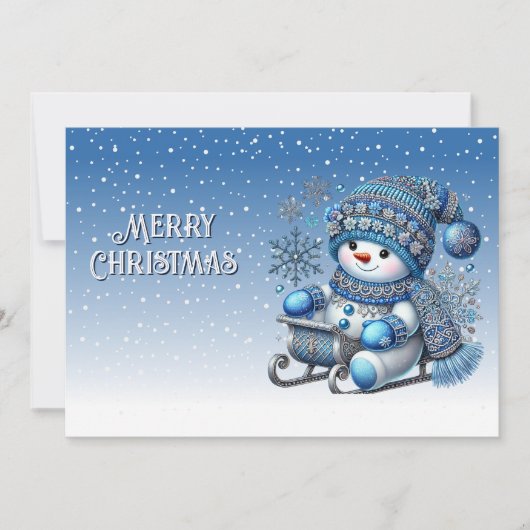 Carte de Noël Sliding Snowman (Devant)