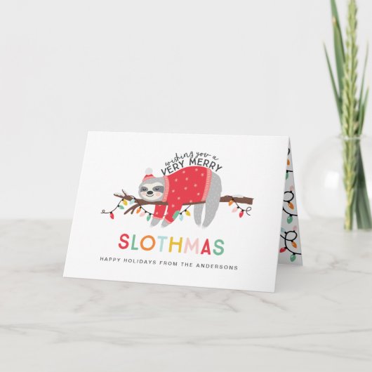 Carte de Noël Sloth. (Devant)
