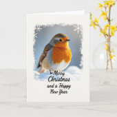 Carte de Noël Snow Bird (Fleur jaune)