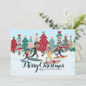 Carte de Noël Snowboard (Debout devant)
