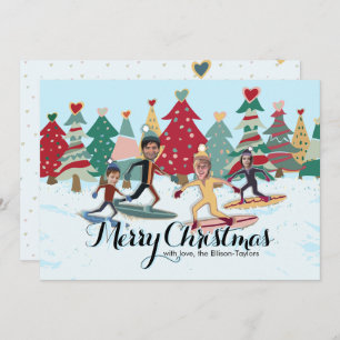 Carte de Noël Snowboard