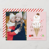 Carte de Noël Snowcone - rose (Devant / Derrière)