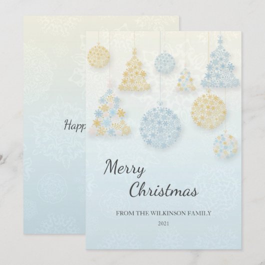 Carte de Noël Snowflake (Devant / Derrière)