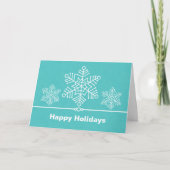 Carte de Noël Snowflakes, Turquoise (Devant)