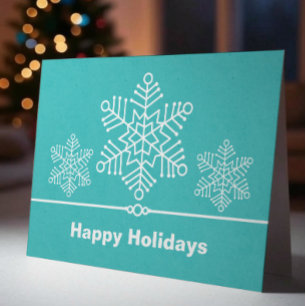 Carte de Noël Snowflakes, Turquoise