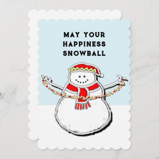 Carte de Noël Snowman (Devant / Derrière)