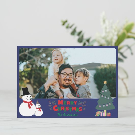 Carte de Noël Snowman (Debout devant)