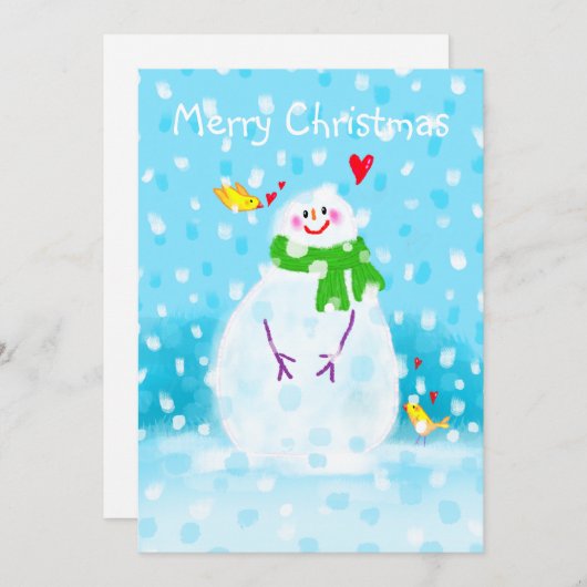 Carte de Noël Snowman (Devant / Derrière)
