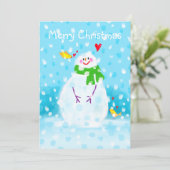 Carte de Noël Snowman (Debout devant)