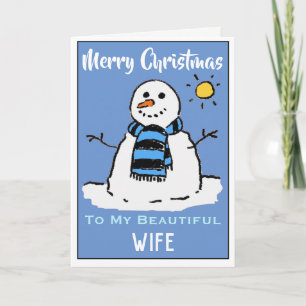 Carte de Noël Snowman amusant Belle femme