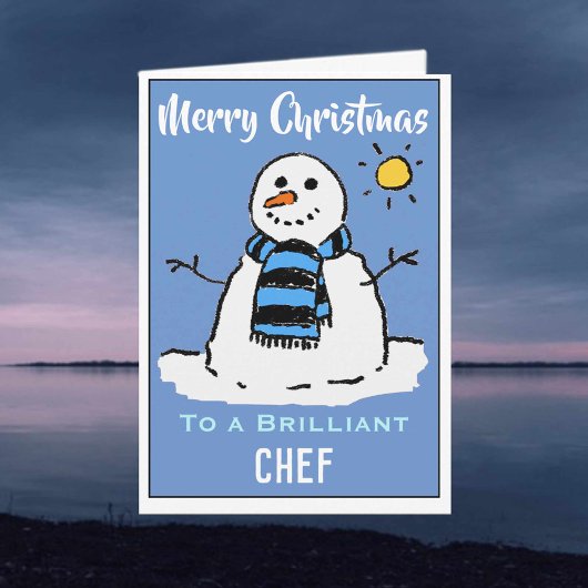 Carte de Noël Snowman amusante pour un chef