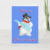 Carte de Noël Snowman avec musique rock guitare (Devant)