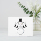 Carte de Noël Snowman Bodybuilder Fitness (Debout devant)