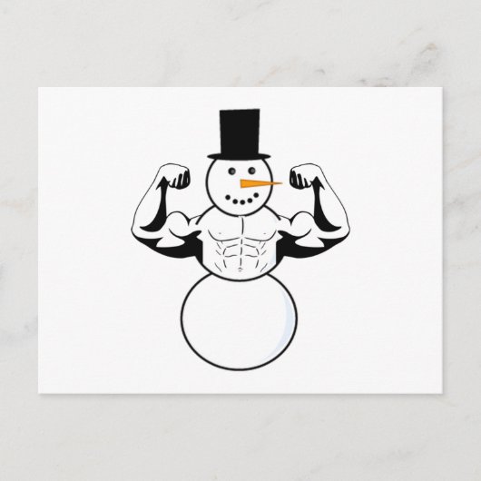 Carte de Noël Snowman Bodybuilder Fitness (Devant)