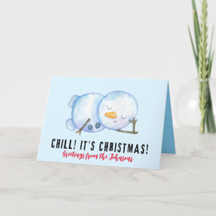 Carte de Noël Snowman, Carte de Noël personnalisée