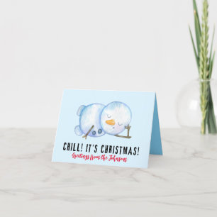 Carte de Noël Snowman, Carte de Noël personnalisée
