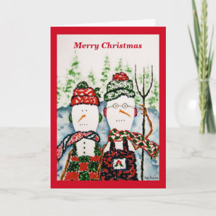 Carte de Noël Snowman Couple