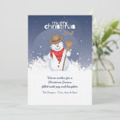 Carte de Noël Snowman Cowboy (Debout devant)