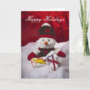 Carte De Noël Snowman Et Cadeaux