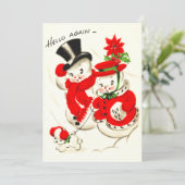 Carte de Noël Snowman Flat (Debout devant)