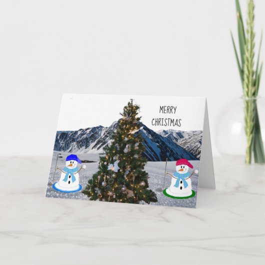 Carte de Noël Snowman Golfers (Devant)